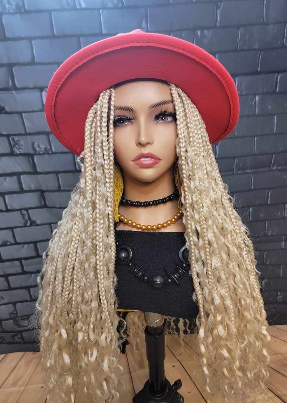 Braided Fedora Hat Wigs