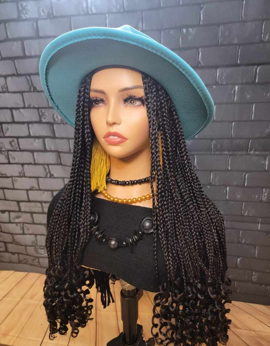 Braided Fedora Hat Wigs