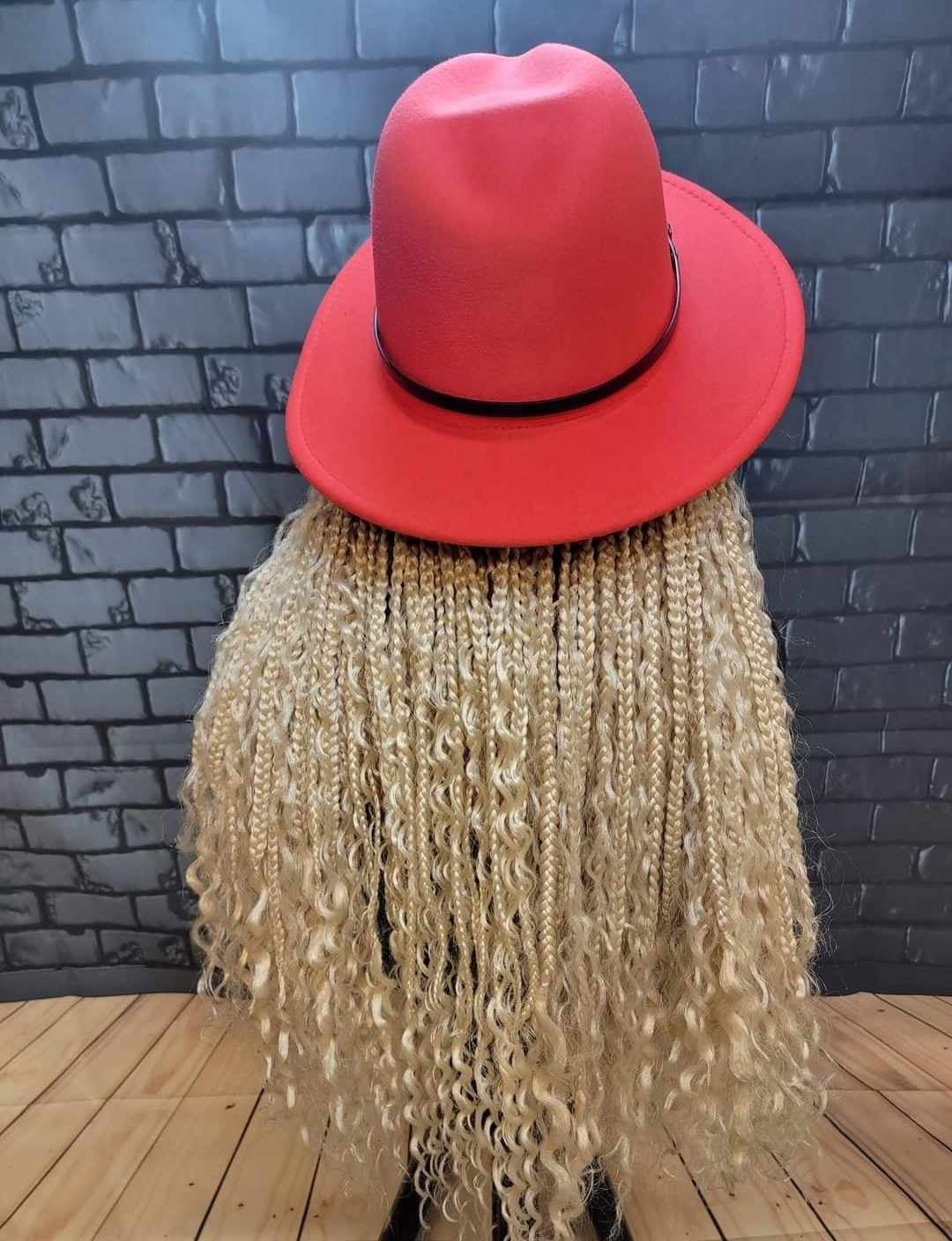 Braided Fedora Hat Wigs