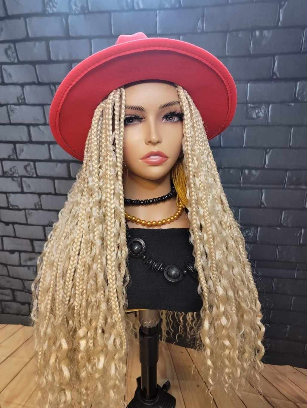 Braided Fedora Hat Wigs