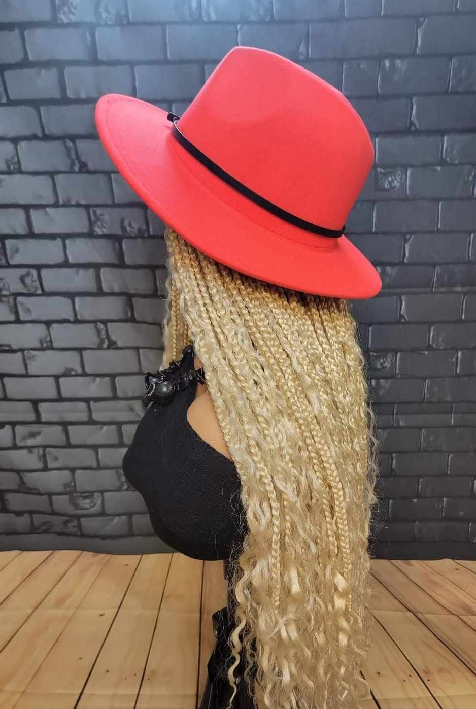 Braided Fedora Hat Wigs