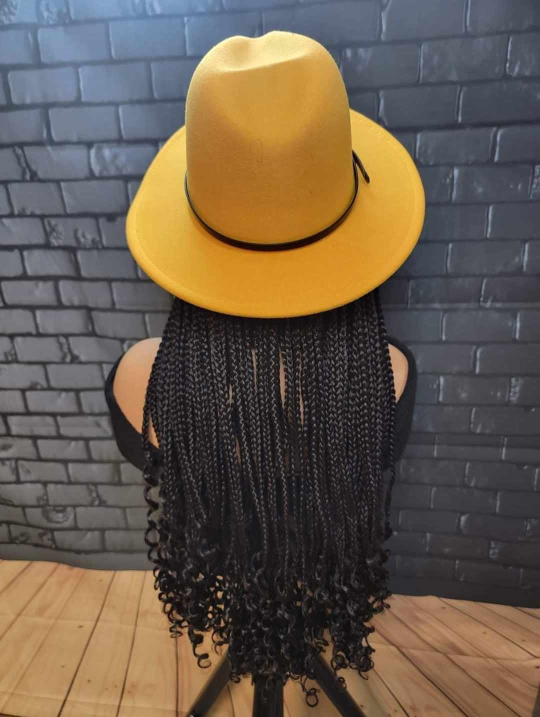 Braided Fedora Hat Wigs